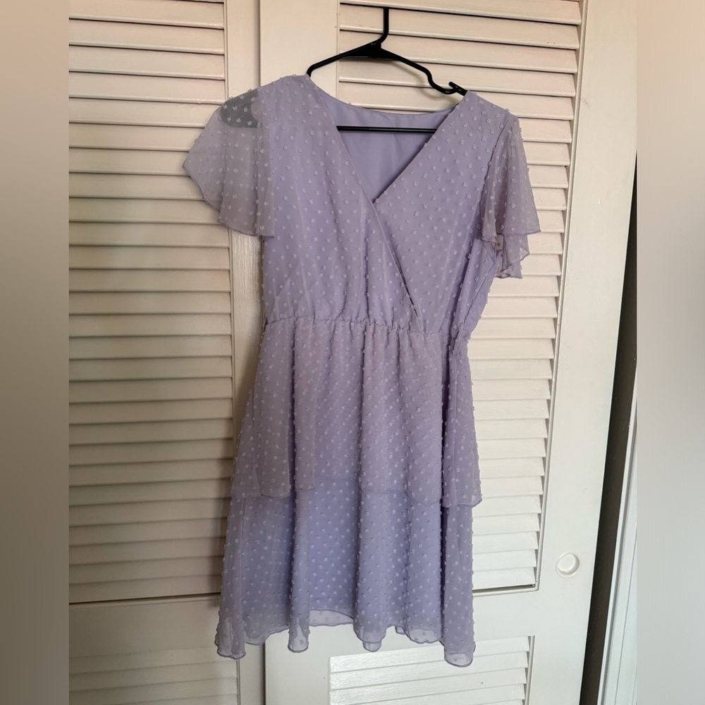SHEIN purple butterfly sleeve dress
